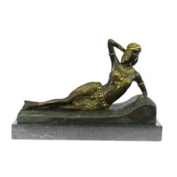 Gold Patina Egyptian Princess Bronze Sculpture