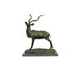 Image 1 : Elk Buck Stag Deer Bronze Sculpture on Marble Base Statue