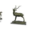 Image 5 : Elk Buck Stag Deer Bronze Sculpture on Marble Base Statue