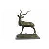 Image 6 : Elk Buck Stag Deer Bronze Sculpture on Marble Base Statue