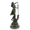 Image 1 : Justice Lady Bronze Sculpture on Marble Base Statue