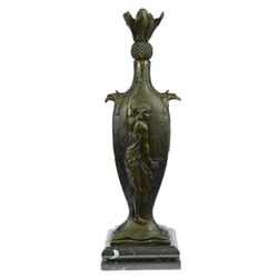 Beautiful Girls Bronze Vase Statue