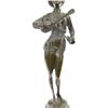 Image 3 : Woman Musician Bronze Sculpture on Marble Base Statue
