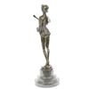 Image 6 : Woman Musician Bronze Sculpture on Marble Base Statue