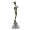 Image 8 : Woman Musician Bronze Sculpture on Marble Base Statue
