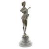 Image 9 : Woman Musician Bronze Sculpture on Marble Base Statue