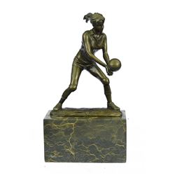 Girl Volleyball Player Bronze Figurine