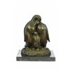 Emperor Penguin Family art Bronze Sculpture