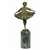 Young Girl Mid Dance Pose Bronze Figurine
