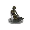 Nude Girl Sitting Bronze Sculpture