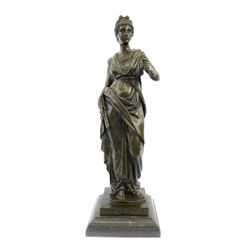 Gorgeous Roman Maiden Bronze Sculpture