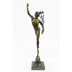 Ancient Roman Flying Mercury Bronze Figure Museum Quality