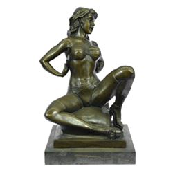Erotic Nude Woman Bronze Statue