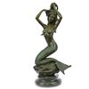 Image 1 : Mermaid on Rock Bronze Sculpture