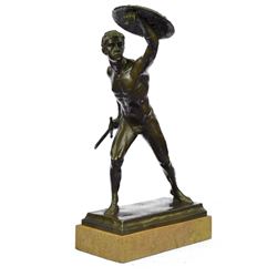 Roman Gladiator Bronze Statue