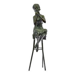 Sitting Girl Bronze Sculpture