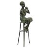 Image 9 : Sitting Girl Bronze Sculpture