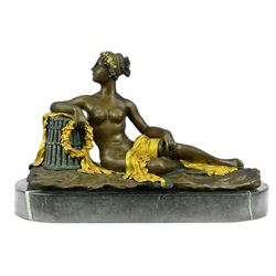 Nude Napoleons Sister Bronze Sculpture on Marble Base Statue