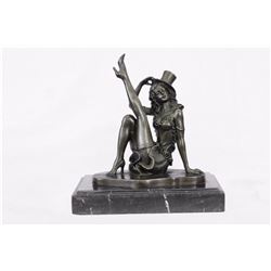 Dancer Bronze Figurine on Marble Base Sculpture