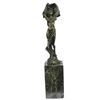 Image 1 : Nude Girl Bronze Statue on Marble Base Figure