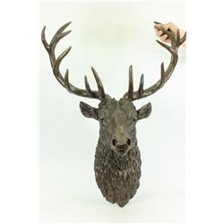 Elk Head Bust Bronze Stag Sculpture