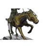 Image 3 : Cowboy Riding Bronze Sculpture on Marble Base Figurine