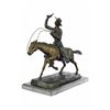 Image 5 : Cowboy Riding Bronze Sculpture on Marble Base Figurine