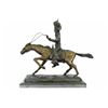 Image 6 : Cowboy Riding Bronze Sculpture on Marble Base Figurine