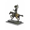Image 7 : Cowboy Riding Bronze Sculpture on Marble Base Figurine
