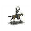 Image 8 : Cowboy Riding Bronze Sculpture on Marble Base Figurine