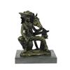 Image 1 : Cowboy Sitting on Barrel Drinking Whisky Bronze Sculpture