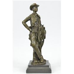 Cowboy With Rope Bronze Sculpture
