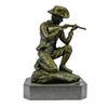 Image 1 : Cowboy With Gun Bullet Rifle Shooting Range Bronze Sculpture