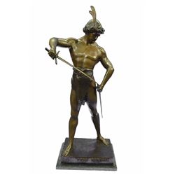 Post Pugnam Picault Bronze Statue on Marble Base