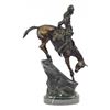 Image 3 : Native Indian Chief Riding Horse on a Rock Bronze Sculpture