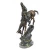 Image 4 : Native Indian Chief Riding Horse on a Rock Bronze Sculpture