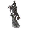 Image 5 : Native Indian Chief Riding Horse on a Rock Bronze Sculpture