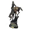 Image 6 : Native Indian Chief Riding Horse on a Rock Bronze Sculpture