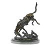 Image 1 : Fallen Man From Horse Bronze Sculpture on Marble Base Statue