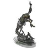 Image 9 : Fallen Man From Horse Bronze Sculpture on Marble Base Statue