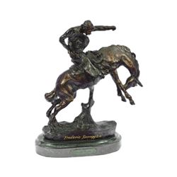 Cowboy With Horse Bronze Sculpture