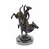 Image 9 : Rodeo Cowboy Rodeo Rider Bronze Sculpture on Marble Base Statue