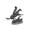 Image 8 : Warrior Bronze Sculpture on Marble Base Statue