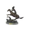 Image 9 : Warrior Bronze Sculpture on Marble Base Statue