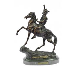 The Scalp Bronze Statue on Marble Base Sculpture