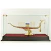 Image 1 : Gold Plexiglass Chinese Ship with Ruby Sapphire Sculpture