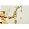 Image 4 : Gold Plexiglass Chinese Ship with Ruby Sapphire Sculpture