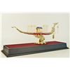 Image 5 : Gold Plexiglass Chinese Ship with Ruby Sapphire Sculpture
