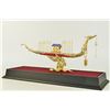Image 6 : Gold Plexiglass Chinese Ship with Ruby Sapphire Sculpture