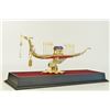Image 7 : Gold Plexiglass Chinese Ship with Ruby Sapphire Sculpture